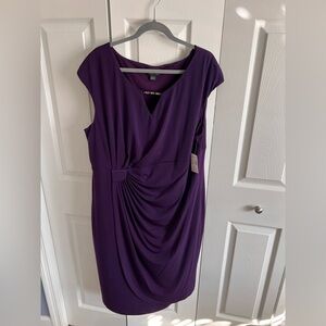 Connected Apparel Deep Purple Midi Dress
